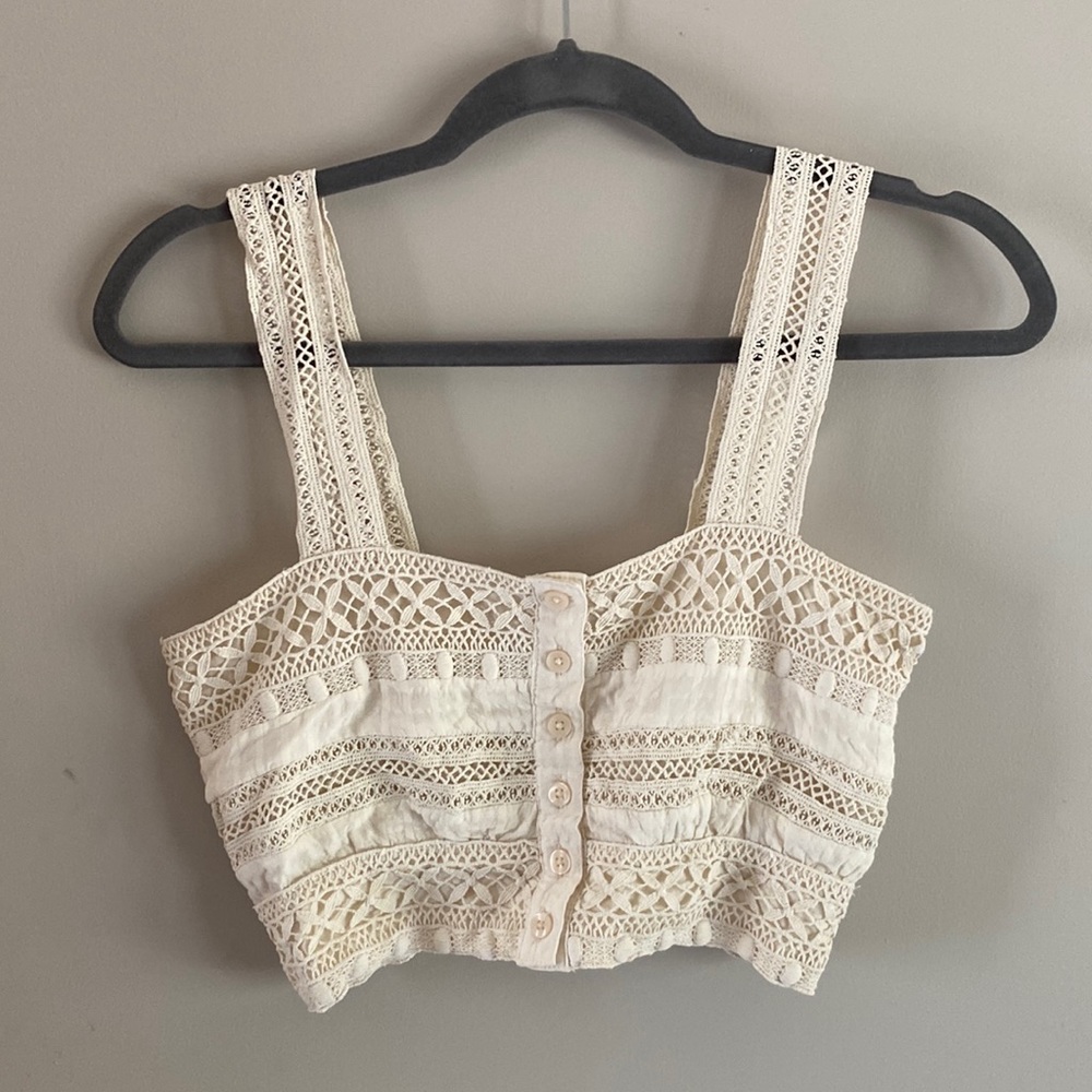 american eagle white crop top